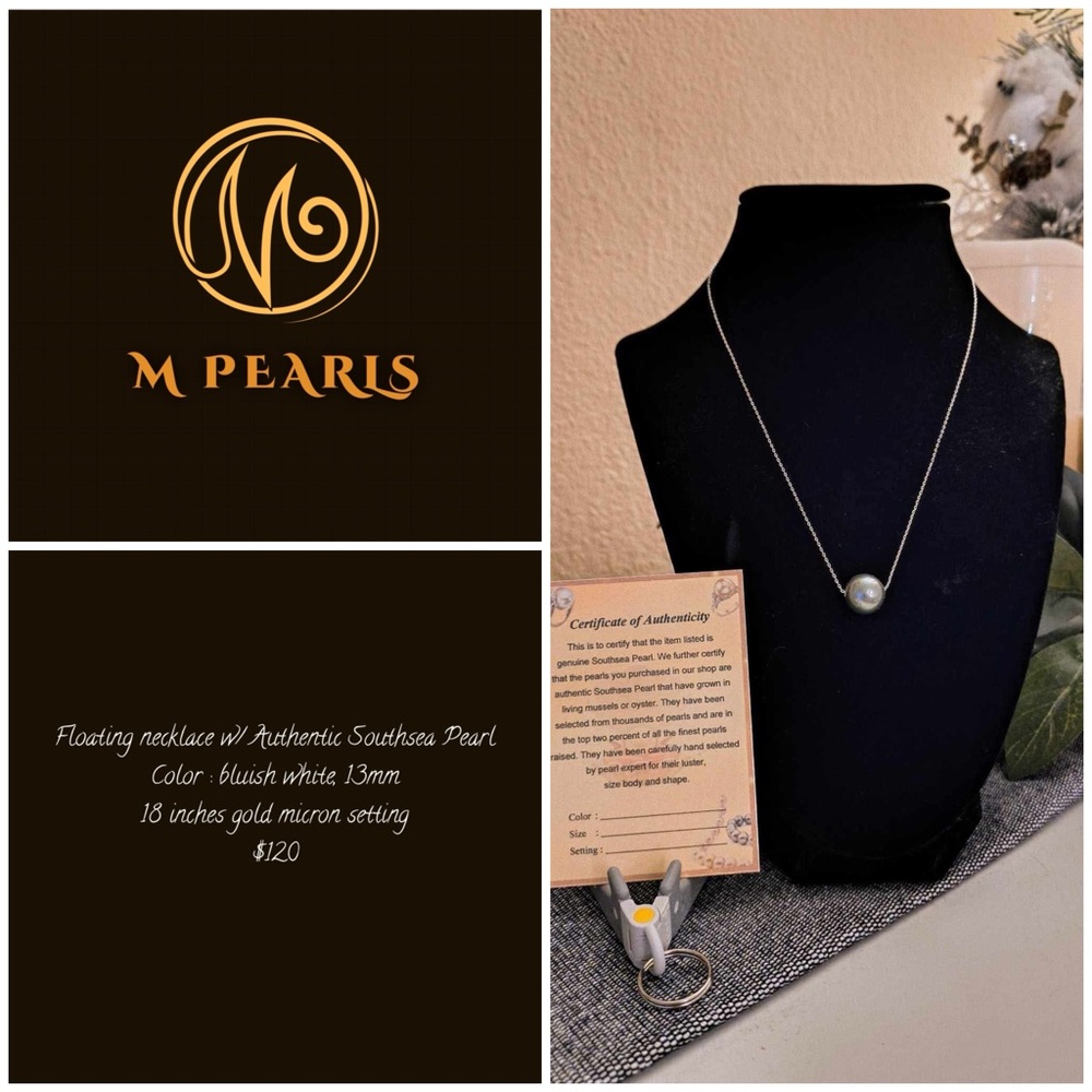 Pearl Bluish White Southsea Pearl Necklace